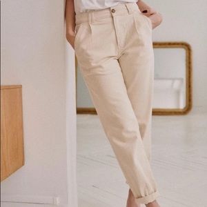 Sézane Manu Trousers in Flecked Ecru